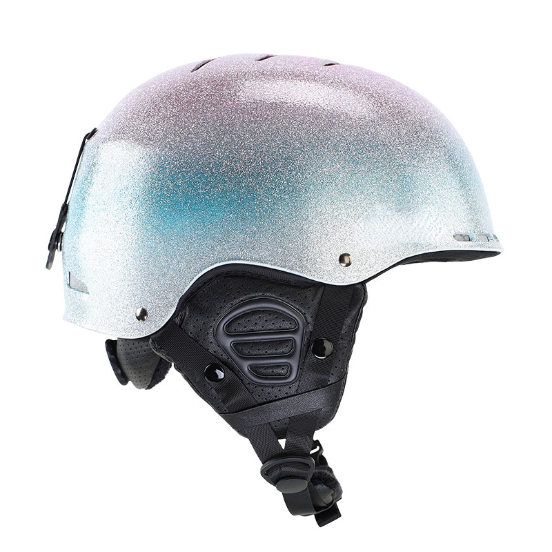 SEARIPE-휴대용 반짝이 반짝이 스키 헬멧, 스노우보드 헤드 보호 장비, 충돌 방지 스노우 장비, 남성 및 여성용